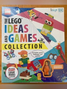The LEGO Ideas & Games Collection (8 book) &  a Spaceman Minifigure
